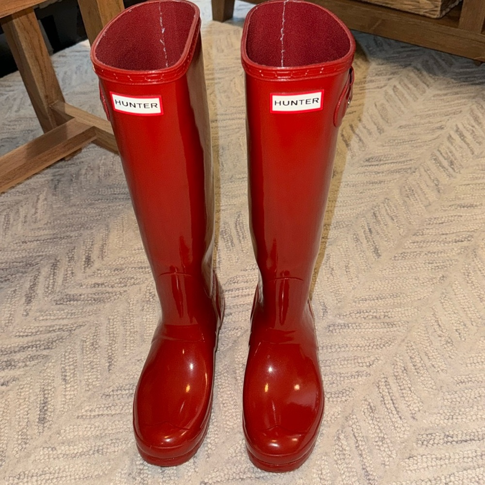 Like-new Red Hunter Boots